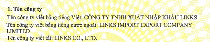 CÔNG TY TNHH XUẤT NHẬP KHẨU LINKS